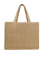 South Beach Natural Straw Woven Shoulder Tote Bag - Image 4 of 6