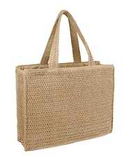 South Beach Natural Straw Woven Shoulder Tote Bag - Image 5 of 6