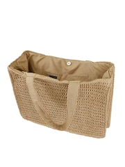 South Beach Natural Straw Woven Shoulder Tote Bag - Image 6 of 6