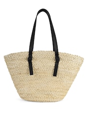 South Beach Brown Shoulder Straw Tote Bag - Image 4 of 6