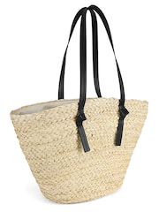 South Beach Brown Shoulder Straw Tote Bag - Image 5 of 6