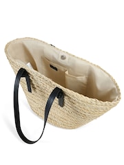 South Beach Brown Shoulder Straw Tote Bag - Image 6 of 6