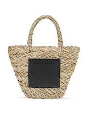 South Beach Black Mini Straw Cross-Body Bag - Image 3 of 5