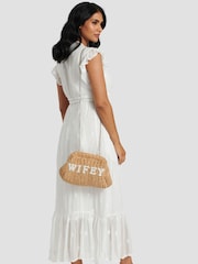 South Beach Natural Clutch Bag With Wifey Pearl Embellishment - Image 4 of 4