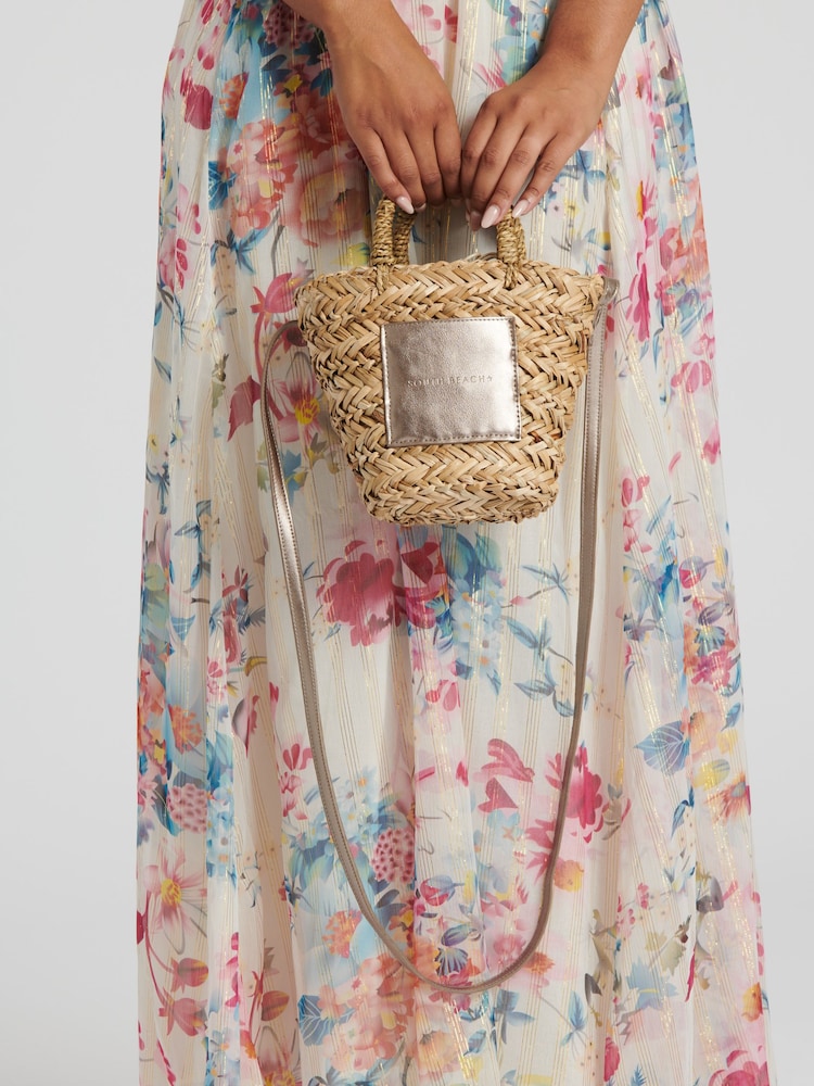 South Beach Metallic Straw Mini Cross-Body Bag - Image 1 of 3 South Beach Metallic Straw Mini Cross-Body Bag - Image 1 of 3