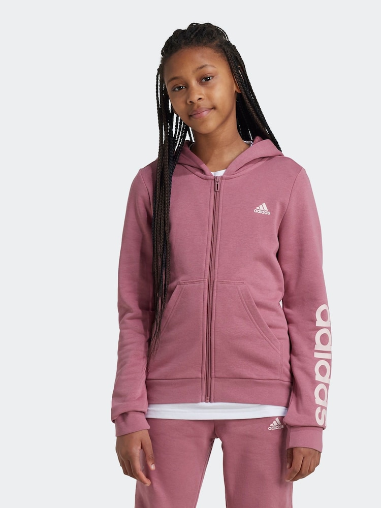 adidas Sportswear Essentials Linear Kapuzenjacke mit Reißverschluss und Logo - Bild 1 von 7