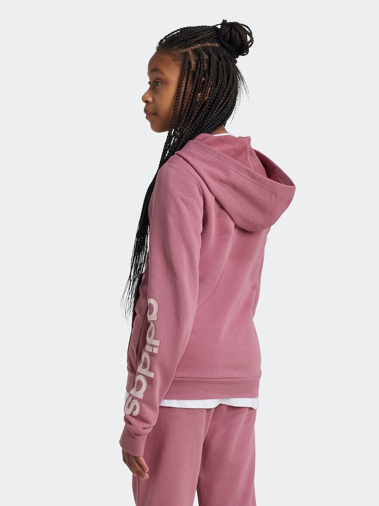 adidas Sportswear Essentials Linear Kapuzenjacke mit Reißverschluss und Logo - Bild 2 von 7