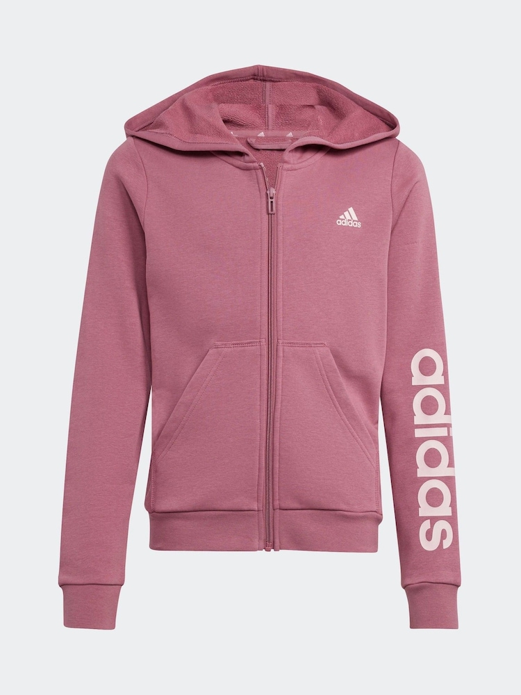 adidas Sportswear Essentials Linear Kapuzenjacke mit Reißverschluss und Logo - Bild 7 von 7