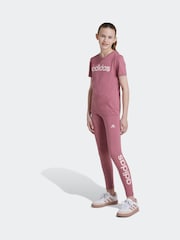 adidas Red Sportswear Essentials Linear Logo Cotton Leggings - Image 1 of 6