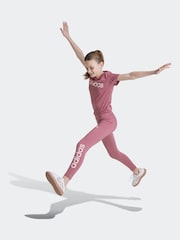 adidas Red Sportswear Essentials Linear Logo Cotton Leggings - Image 3 of 6
