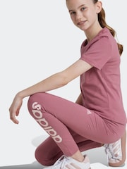 adidas Red Sportswear Essentials Linear Logo Cotton Leggings - Image 5 of 6