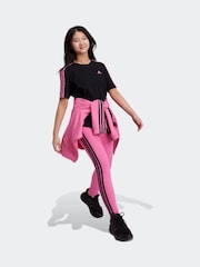 adidas Pink Sportswear Essentials 3-Stripes Cotton Leggings - Image 2 of 6