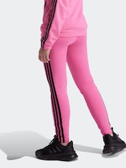 adidas Pink Sportswear Essentials 3-Stripes Cotton Leggings - Image 4 of 6