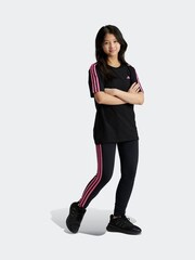adidas Night Black Sportswear Essentials 3-Stripes Cotton Leggings - Image 1 of 5