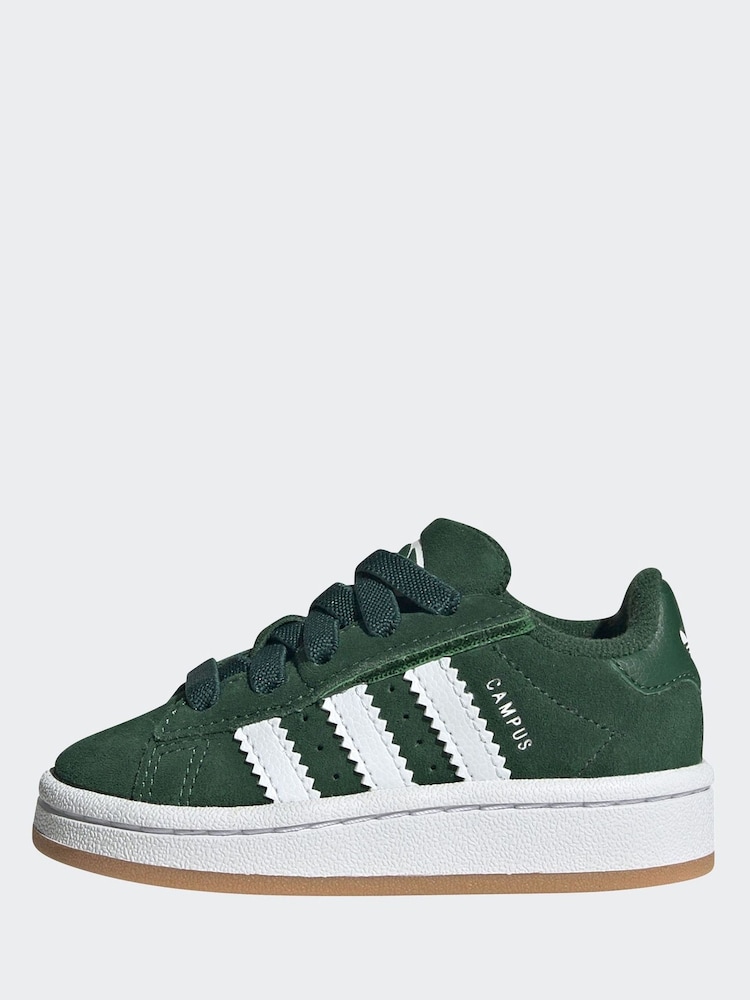 adidas Originals Green Campus 00s Elastic Lace Trainers - Image 2 of 11