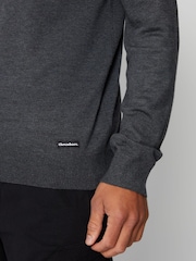 Threadbare Grey Funnel Quarter Zip Knitted Jumper - Image 5 of 5