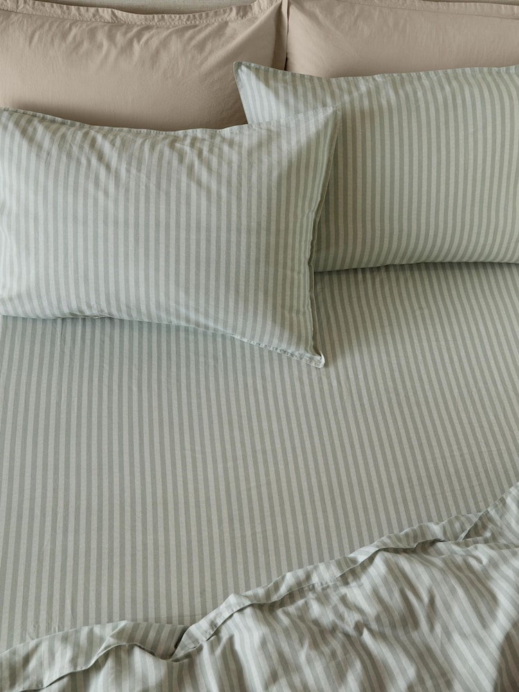 Yard ArtichokeSage Yard Marlow Stripe Duvet Cover Set - Image 1 of 2 Yard ArtichokeSage Yard Marlow Stripe Duvet Cover Set - Image 1 of 2