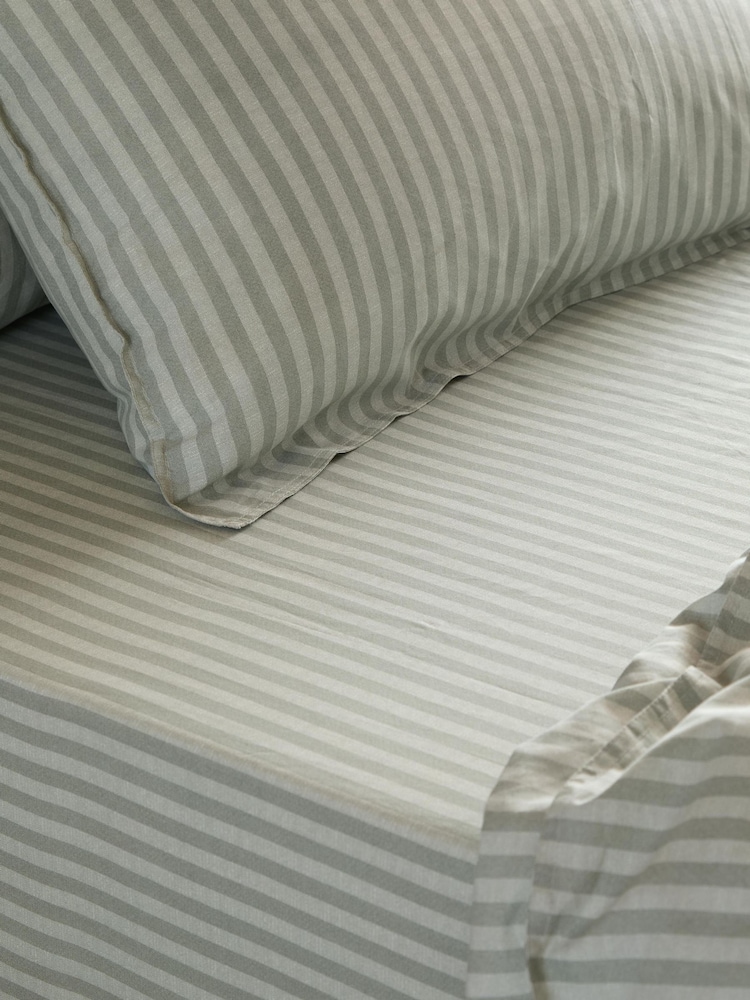 Yard ArtichokeSage Yard Marlow Stripe Duvet Cover Set - Image 2 of 2 Yard ArtichokeSage Yard Marlow Stripe Duvet Cover Set - Image 2 of 2