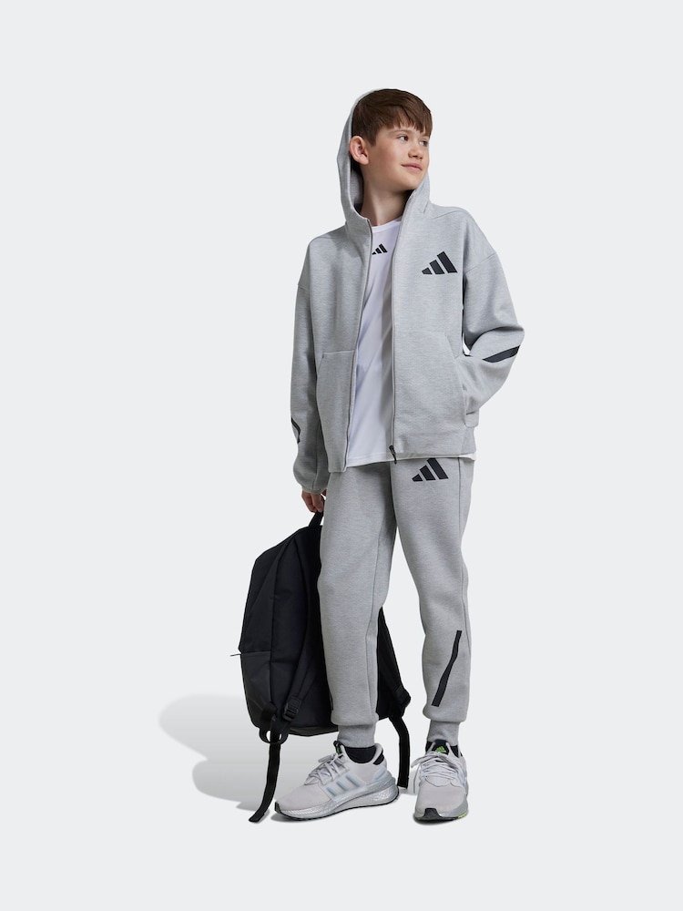 adidas Grey Z.N.E Full Zip Hoodie - Image 1 of 6