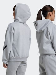 adidas Grey Z.N.E Full Zip Hoodie - Image 2 of 6