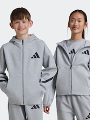 adidas Grey Z.N.E Full Zip Hoodie - Image 4 of 6