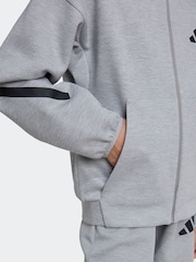 adidas Grey Z.N.E Full Zip Hoodie - Image 5 of 6