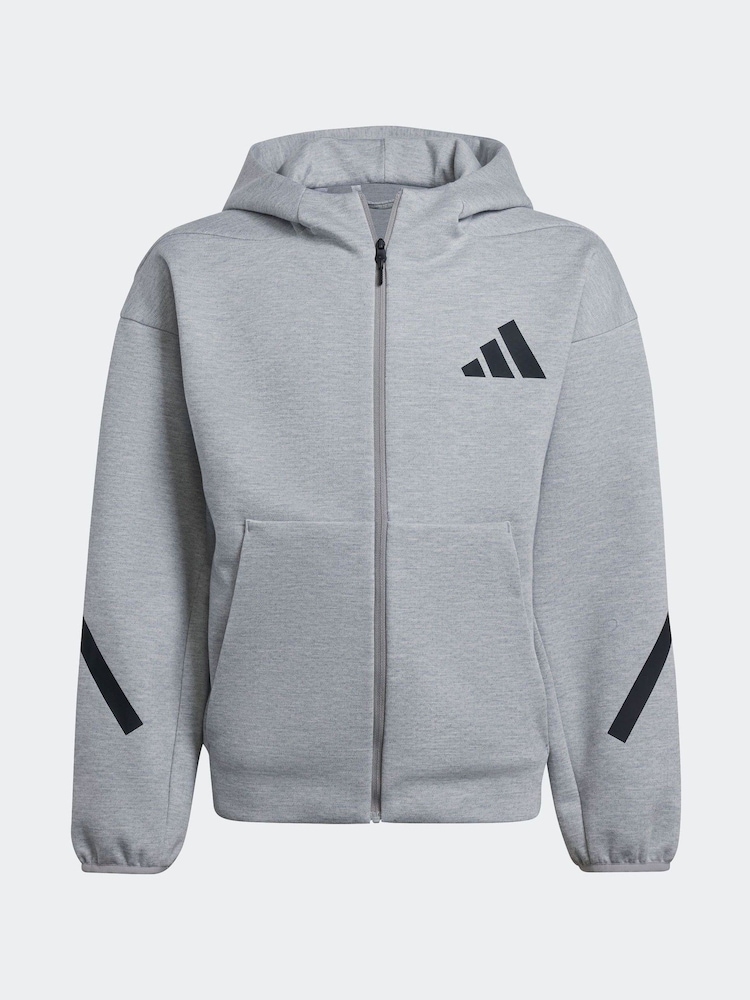 adidas Grey Z.N.E Full Zip Hoodie - Image 6 of 6