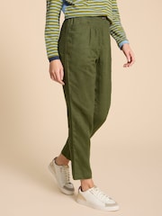 White Stuff Green Rowena 100% Linen Trousers - Image 1 of 4