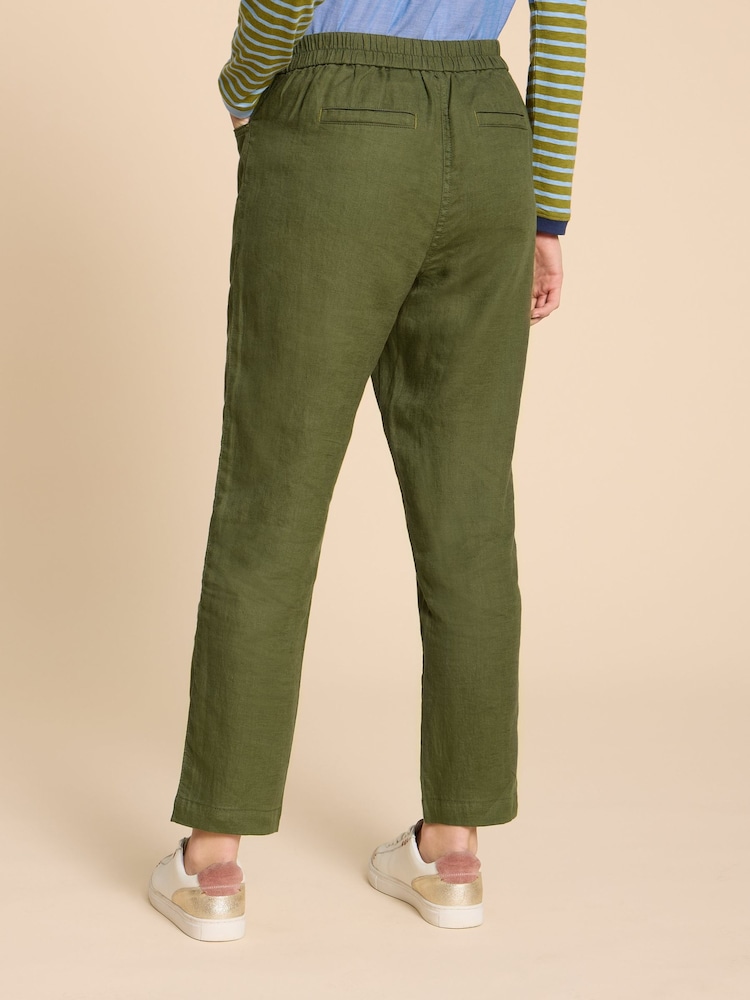 White Stuff Green Rowena 100% Linen Trousers - Image 2 of 4