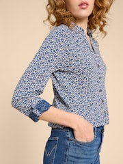 White Stuff Dark Blue 100% Cotton Annie Jersey Shirt - Image 4 of 8