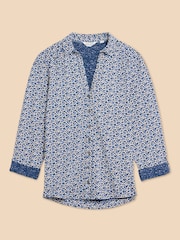 White Stuff Dark Blue 100% Cotton Annie Jersey Shirt - Image 6 of 8