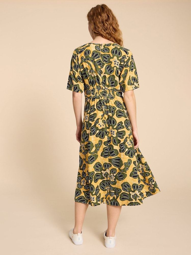 White Stuff Yellow Kate Linen Blend Dress - Image 2 of 4