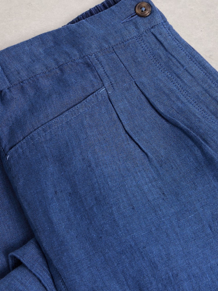 White Stuff Blue Rowena 100% Linen Trousers - Image 7 of 7