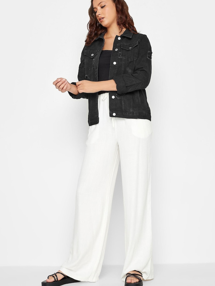 Schwarz - Long Tall Sally Denim-Jacke in Distressed-Optik - Bild 2 von 4