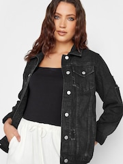 Schwarz - Long Tall Sally Denim-Jacke in Distressed-Optik - Bild 4 von 4