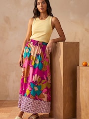 Roman Purple Tile Hem Printed Skirt - Image 1 of 5