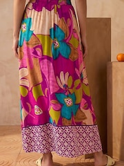 Roman Purple Tile Hem Printed Skirt - Image 4 of 5