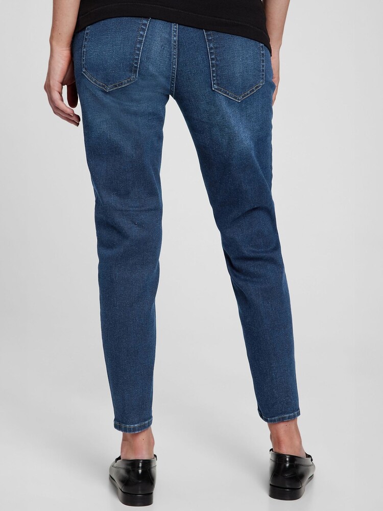 Gap Mid Wash Blue Maternity Over The Bump Cheeky Straight Jeans - Image 2 of 4