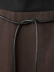 Mango Black V-Neck Midi Dress With Belt Detail - Image 2 of 3