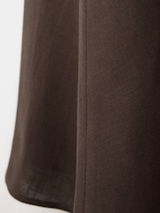 Mango Black V-Neck Midi Dress With Belt Detail - Image 3 of 3