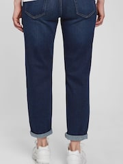 Gap Dark Wash Blue Maternity Over The Bump Girlfriend Jeans - Image 2 of 4