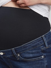 Gap Dark Wash Blue Maternity Over The Bump Girlfriend Jeans - Image 4 of 4