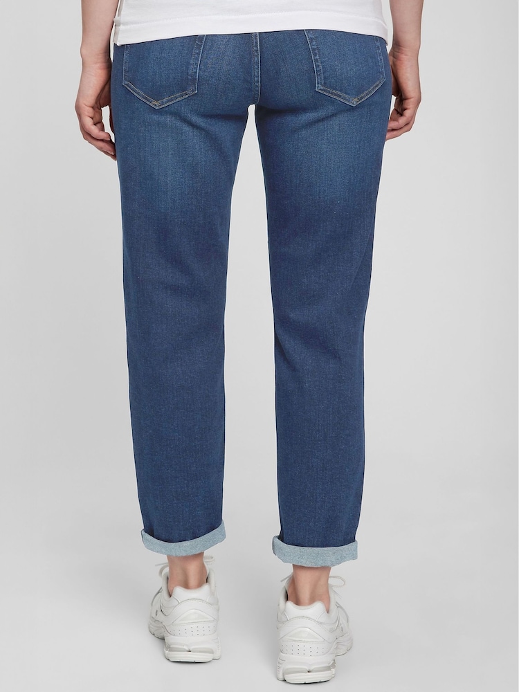 Gap Mid Wash Blue Maternity Over The Bump Girlfriend Jeans - Image 2 of 4