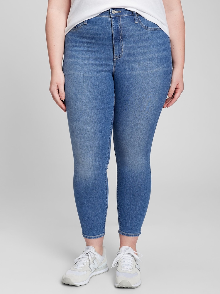 Albastru - Gap Talie înaltă Super Mulați/Elastici Skinny Jeggings - Image 3 of 5