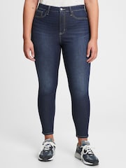 Azul lavado oscuro - Jeggings ajustados superelásticos de tiro alto de Gap - Imagen 3 de 4