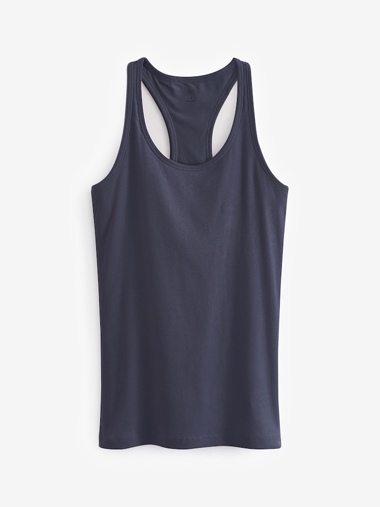 Gap Navy Blue Ribbed Support Vest - Image 2 of 4