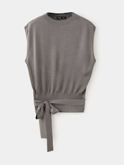 Mango Brown Slash Neckline Fine Knit Top - Image 5 of 7