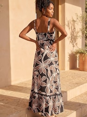 Roman Brown Strappy Tiered Maxi Dress - Image 3 of 4