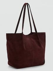 Mango Red Suede Shoulder Tote Bag - Image 2 of 2