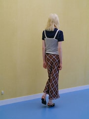 Mango Brown Tartan Print Midi Skirt - Image 2 of 5
